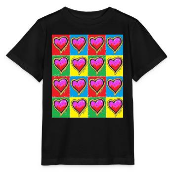 Subway Graffiti Hearts - Stanley/Stella MINI CREATOR Kids’ T-Shirt - black - Front - Mikhail (115cm)