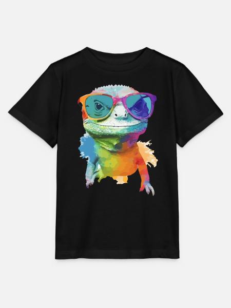 Zoozoo die Eidechse - Stanley/Stella Kinder T-Shirt MINI CREATOR  - Schwarz