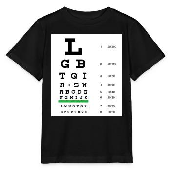 LGBTQIA+ eye chart - Stanley/Stella MINI CREATOR Kids’ T-Shirt - black - Front - Mikhail (115cm)