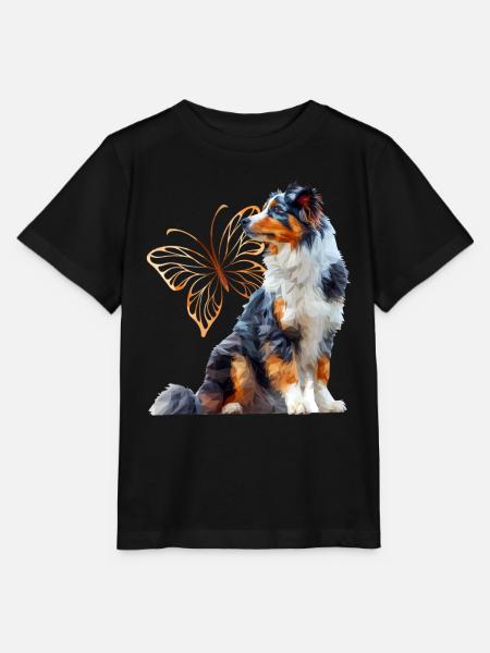 Englisches Schäferhund - Stanley/Stella Kinder T-Shirt MINI CREATOR - Schwarz