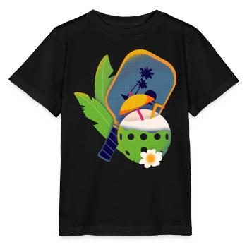 Tropical Pickleball - T-shirt bio MINI CREATOR Stanley/Stella Enfant - noir - Devant - Mikhail (115cm)