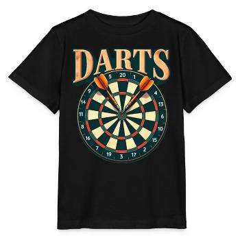 Darts Sport Dartboard Dartscheibe - Stanley/Stella Kinder T-Shirt MINI CREATOR  - Schwarz - Vorne - Mikhail (115cm)