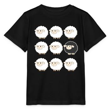 Black Sheep in a Herd Funny - Stanley/Stella MINI CREATOR Kids’ T-Shirt - black - Front - Mikhail (115cm)