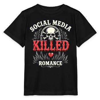 Les réseaux sociaux ont tué la romance | Relation - T-shirt bio MINI CREATOR Stanley/Stella Enfant - noir - Devant - Mikhail (115cm)