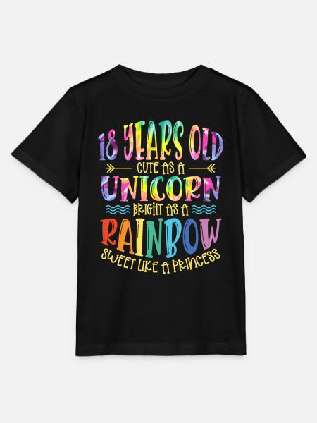 18 Jahre Alt Niedlich Wie Ein Einhorn Hell Wie - Stanley/Stella Kinder T-Shirt MINI CREATOR - Schwarz