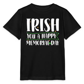 Irish You Happy Memorial Day Green Shamrock - Stanley/Stella MINI CREATOR Kids’ T-Shirt - black - Front - Mikhail (115cm)