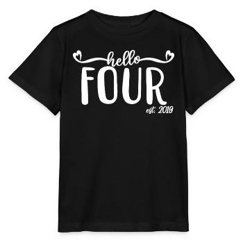 4ème anniversaire enfants filles 4 Hello Four Est. 2019 - T-shirt bio MINI CREATOR Stanley/Stella Enfant - noir - Devant - Mikhail (115cm)