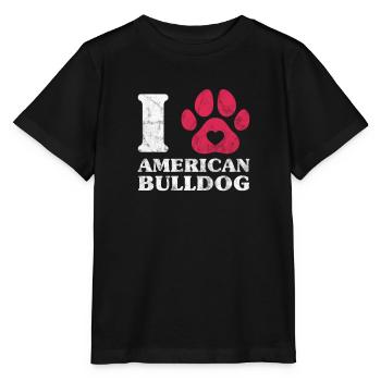 American Bulldog Dog Dog Lover Gift - Stanley/Stella MINI CREATOR Kids’ T-Shirt - black - Front - Mikhail (115cm)