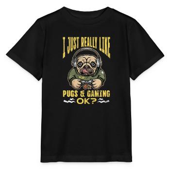 Mops - Stanley/Stella Kinder T-Shirt MINI CREATOR  - Schwarz - Vorne - Mikhail (115cm)