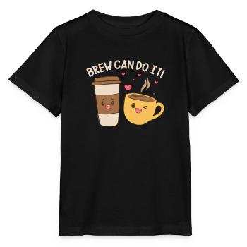 Café Caféine Espresso Barista Cadeau - T-shirt bio MINI CREATOR Stanley/Stella Enfant - noir - Devant - Mikhail (115cm)