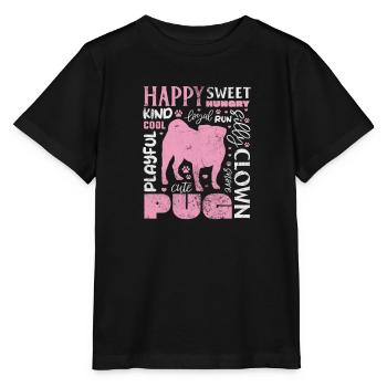 Mops - Stanley/Stella Kinder T-Shirt MINI CREATOR  - Schwarz - Vorne - Mikhail (115cm)