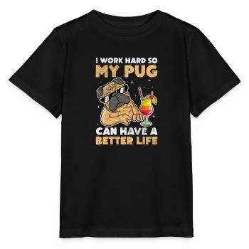 Mops - Stanley/Stella Kinder T-Shirt MINI CREATOR  - Schwarz - Vorne - Mikhail (115cm)