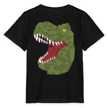 polygon dinosaurier, dino, t-rex, rex, dinos, tier - Stanley/Stella Kinder T-Shirt MINI CREATOR  - Schwarz - Vorne - Mikhail (115cm)