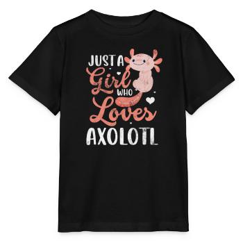 Axolotl Aquatic Animal Water Gift - Stanley/Stella MINI CREATOR Kids’ T-Shirt - black - Front - Mikhail (115cm)