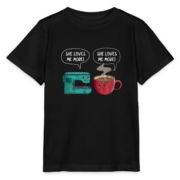 Coudre du café - T-shirt bio MINI CREATOR Stanley/Stella Enfant - noir - Devant - Mikhail (115cm)