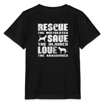Tierrettung Tierschutz Tierfreund Geschenk - Stanley/Stella Kinder T-Shirt MINI CREATOR  - Schwarz - Vorne - Mikhail (115cm)