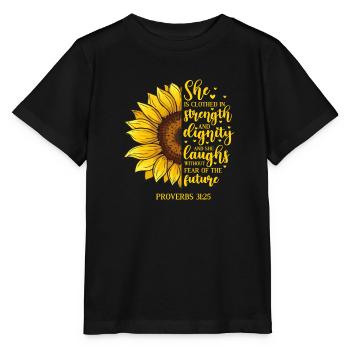 Bible Bible Versets chrétiens Don de Jésus - T-shirt bio MINI CREATOR Stanley/Stella Enfant - noir - Devant - Mikhail (115cm)