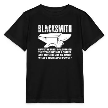 Blacksmith Schiede Anvil Cutler Gift - Stanley/Stella MINI CREATOR Kids’ T-Shirt - black - Front - Mikhail (115cm)