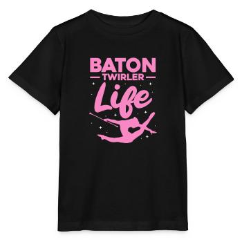 Baton Twirling Gymnastics Gymnastics Gift - Stanley/Stella MINI CREATOR Kids’ T-Shirt - black - Front - Mikhail (115cm)