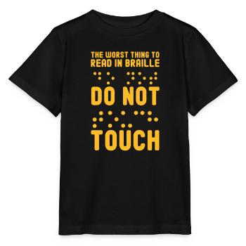 Braille Braille Blind Gift - Stanley/Stella MINI CREATOR Kids’ T-Shirt - black - Front - Mikhail (115cm)
