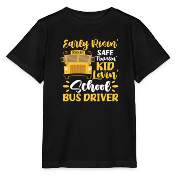 Chauffeur de bus Chauffeur de bus Bus Schuhlbus Cadeau - T-shirt bio MINI CREATOR Stanley/Stella Enfant - noir - Devant - Mikhail (115cm)