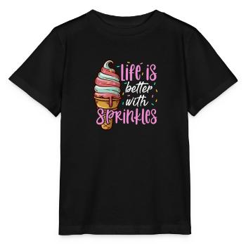 Ice Cream Ice Cream Ice Cream Summer Gift - Stanley/Stella MINI CREATOR Kids’ T-Shirt - black - Front - Mikhail (115cm)