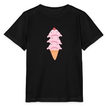 Eiscreme Eis Eiskrem Ice Cream Sommer Geschenk - Stanley/Stella Kinder T-Shirt MINI CREATOR  - Schwarz - Vorne - Mikhail (115cm)