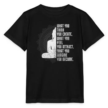 Méditation - T-shirt bio MINI CREATOR Stanley/Stella Enfant - noir - Devant - Mikhail (115cm)