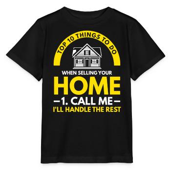 Real Estate Agent Real Estate Agent Gift - Stanley/Stella MINI CREATOR Kids’ T-Shirt - black - Front - Mikhail (115cm)