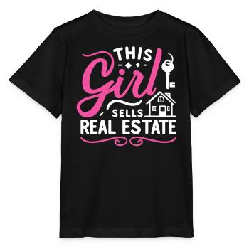 Real Estate Agent Real Estate Agent Gift - Stanley/Stella MINI CREATOR Kids’ T-Shirt - black - Front - Mikhail (115cm)