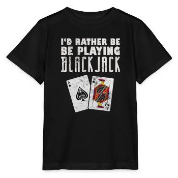 Black Jack Blackjack Kartenspiel Casino Geschenk - Stanley/Stella Kinder T-Shirt MINI CREATOR  - Schwarz - Vorne - Mikhail (115cm)
