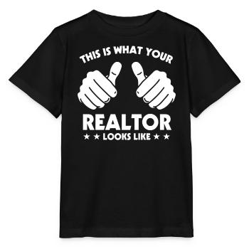 Real Estate Agent Real Estate Agent Gift - Stanley/Stella MINI CREATOR Kids’ T-Shirt - black - Front - Mikhail (115cm)