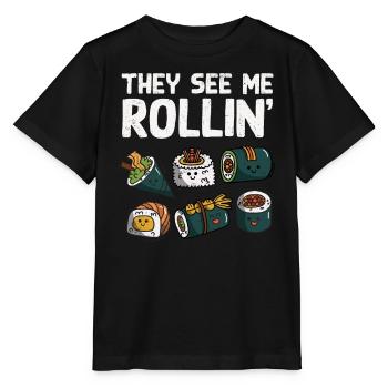 Sushi - T-shirt bio MINI CREATOR Stanley/Stella Enfant - noir - Devant - Mikhail (115cm)