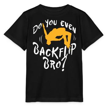 Backflip Salto Acrobatics Parkour Gymnastics Gift - Stanley/Stella MINI CREATOR Kids’ T-Shirt - black - Front - Mikhail (115cm)