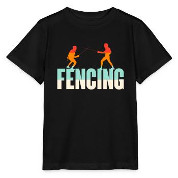 Fencing Sword Sabre Epee Fencing Gift - Stanley/Stella MINI CREATOR Kids’ T-Shirt - black - Front - Mikhail (115cm)