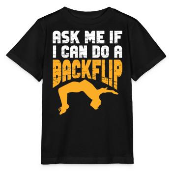 Backflip Salto Acrobatics Parkour Gymnastics Gift - Stanley/Stella MINI CREATOR Kids’ T-Shirt - black - Front - Mikhail (115cm)
