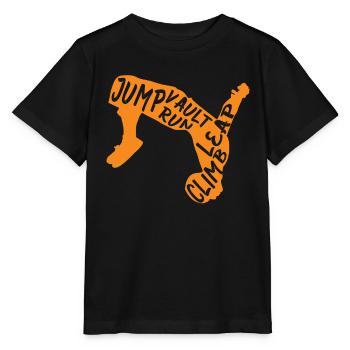 Backflip Salto Acrobatics Parkour Gymnastics Gift - Stanley/Stella MINI CREATOR Kids’ T-Shirt - black - Front - Mikhail (115cm)