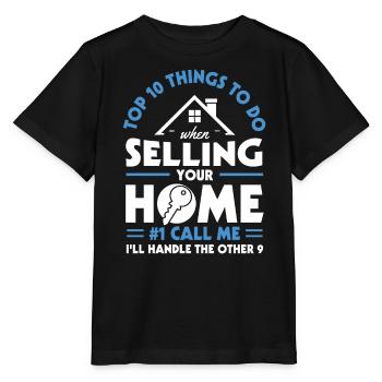 Real Estate Agent Real Estate Agent Gift - Stanley/Stella MINI CREATOR Kids’ T-Shirt - black - Front - Mikhail (115cm)
