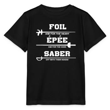 Fencing Sword Sabre Epee Fencing Gift - Stanley/Stella MINI CREATOR Kids’ T-Shirt - black - Front - Mikhail (115cm)