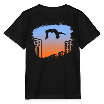 Backflip Salto Acrobatics Parkour Gymnastics Gift - Stanley/Stella MINI CREATOR Kids’ T-Shirt - black - Front - Mikhail (115cm)
