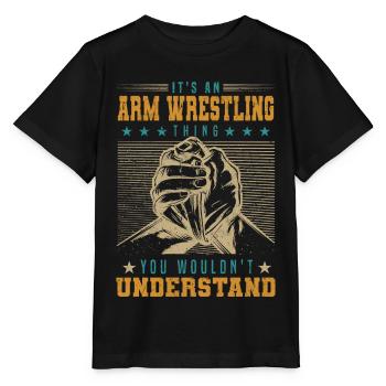Armdrücken - Stanley/Stella Kinder T-Shirt MINI CREATOR  - Schwarz - Vorne - Mikhail (115cm)