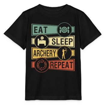 Bogenschiessen - Stanley/Stella Kinder T-Shirt MINI CREATOR  - Schwarz - Vorne - Mikhail (115cm)