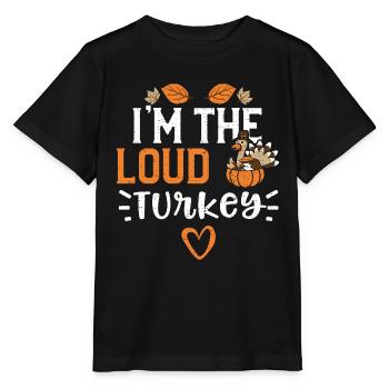 Je suis la dinde bruyante - Thanksgiving - T-shirt bio MINI CREATOR Stanley/Stella Enfant - noir - Devant - Mikhail (115cm)