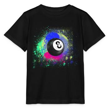 Noir 8, Boule de billard, N8, Boule de billard, Billard - T-shirt bio MINI CREATOR Stanley/Stella Enfant - noir - Devant - Mikhail (115cm)