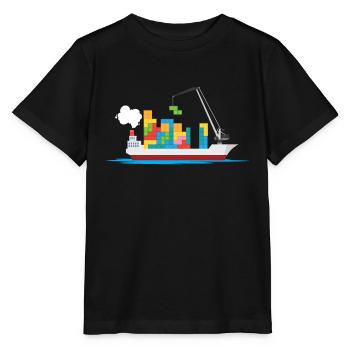 Frachtschiffe Blöcke Spielzeugschiffe Jungen - Stanley/Stella Kinder T-Shirt MINI CREATOR  - Schwarz - Vorne - Mikhail (115cm)