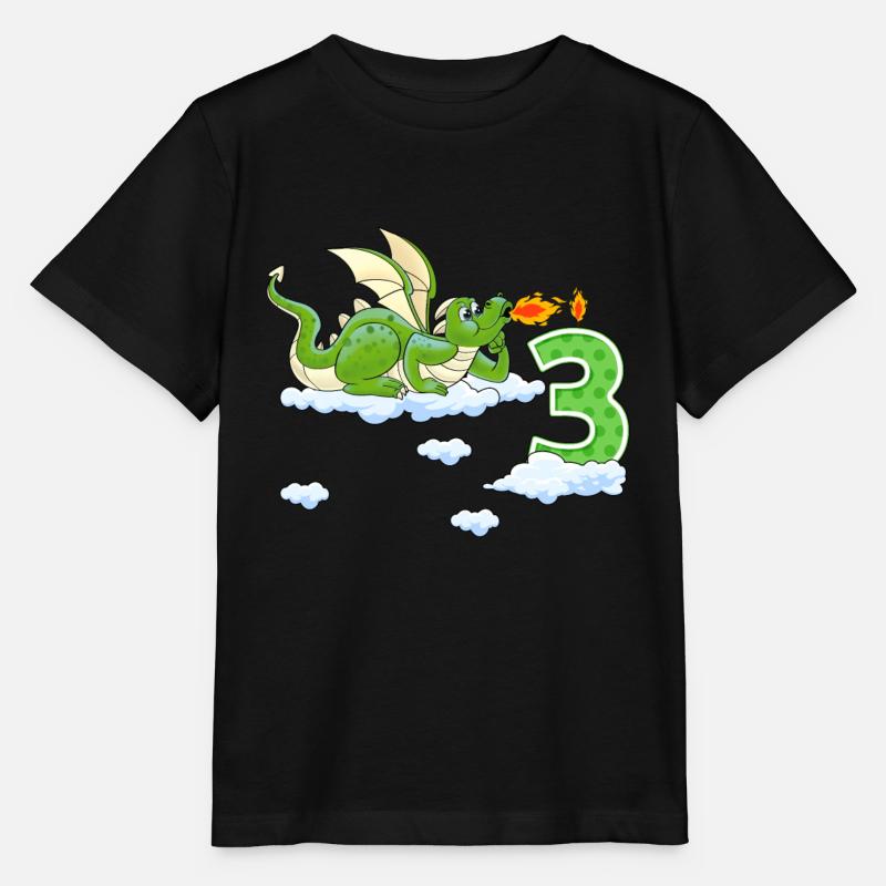 Dragon Je suis garçon de 3 ans 3 ans - T-shirt bio MINI CREATOR Stanley/Stella Enfant - noir