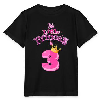 Cette petite princesse est 3ème anniversaire - T-shirt bio MINI CREATOR Stanley/Stella Enfant - noir - Devant - Mikhail (115cm)