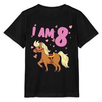 Pony I On 8 years old horse 8th birthday - Stanley/Stella MINI CREATOR Kids’ T-Shirt - black - Front - Mikhail (115cm)