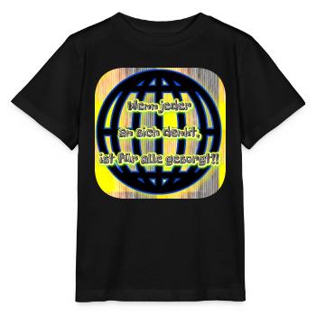 Wenn jeder... - Club WoW - Stanley/Stella Kinder T-Shirt MINI CREATOR  - Schwarz - Vorne - Mikhail (115cm)