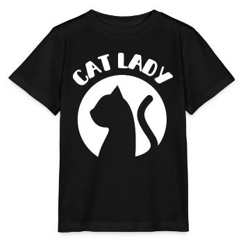 Katze Katzen Lady Katzen Mama Cartoon Fun niedlich - Stanley/Stella Kinder T-Shirt MINI CREATOR  - Schwarz - Vorne - Mikhail (115cm)